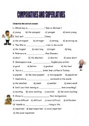 English Worksheet: COMPARATIVES AND SUPERLATIVES