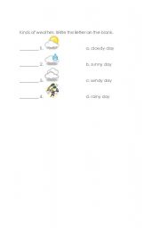 English worksheet: Kinds of Weather