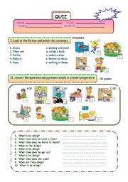 English Worksheet: present progressive