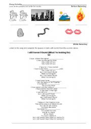 English worksheet: Song activity - U2