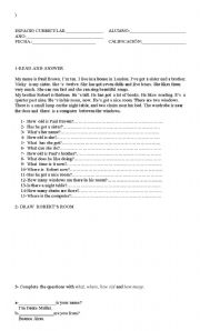 English worksheet: written test