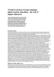 English Worksheet: Trends in modern foreign language initial teacher education  the role of higher education