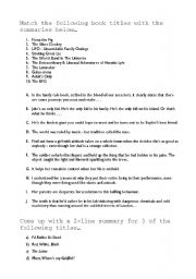 English Worksheet: Match the Titles with their Summaries