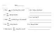 English Worksheet: helping verbs