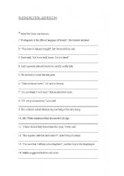 English Worksheet: reported speech