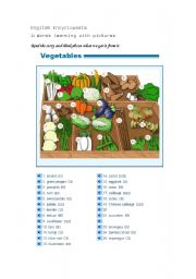 English Worksheet: Vegetables in English