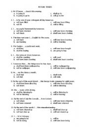 English Worksheet: test of future