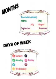 English worksheet: months & days of week