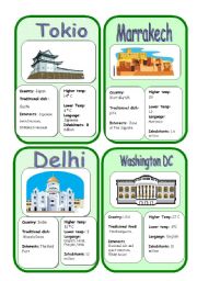 English Worksheet: Cities and countries_GAME SET 4/8