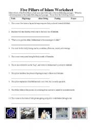 English Worksheet: Questionnaire on the Five Pillars of Islam