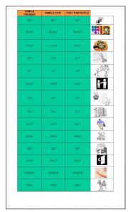 English worksheet: Irregular verbs - Group 1