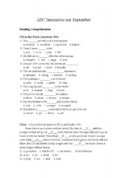 English worksheet: Reading Comprehension & Spelling for Age 10