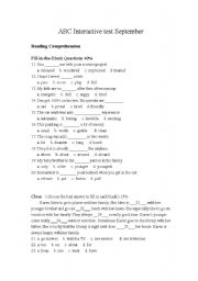 English Worksheet: Reading Comprehension & Spelling for Age 10