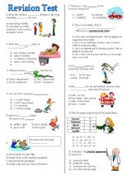 English Worksheet:  Revision test