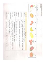 English worksheet: description fruits