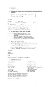 English Worksheet: Holiday by Greenday