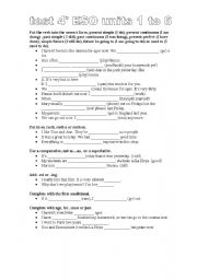 English Worksheet: grammar test for 4 ESO