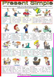 English Worksheet: PRESENT SIMPLE. REINFORCING SOME VOCABULARY AND TRAINING YOUR GRAMMAR MUSCLES. Part 2/2.