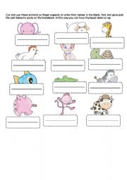 English worksheet: Animals