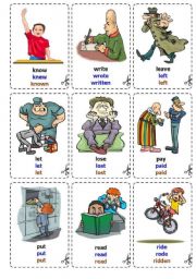 English Worksheet: Irregular Verbs - Cards / fLash-cards (2/2)