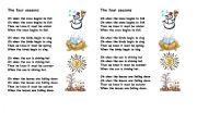 English Worksheet: four seasons (oh when the saints)