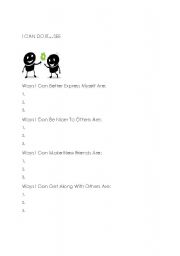 English Worksheet: I Can Do It...See