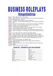 English Worksheet: Business Roleplay - Negotiating