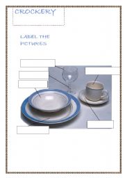 English worksheet: CROCKERY