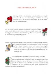English Worksheet: VALENTINES DAY WITH EXERCISES