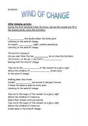 English worksheet: Wind of change