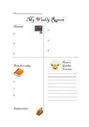 English worksheet: My Weekly Report