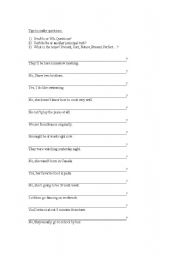 English worksheet: how to make questions - part 3