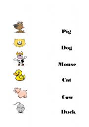 English Worksheet: farm animals