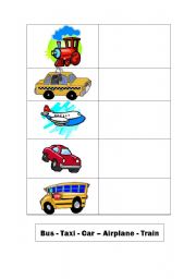 English worksheet: transportation