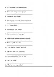 English Worksheet: Reported speech