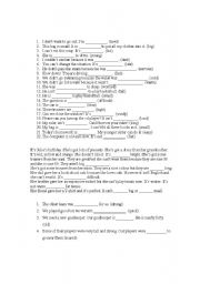 English Worksheet: Too and enough