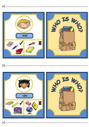 WHO IS WHO? GAME (PART ONE) - ESL worksheet by xani