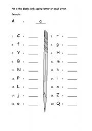 English worksheet: Alphabets