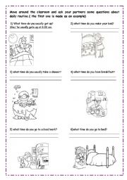 English Worksheet: Daily routine