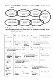 English worksheet: common and proper nouns