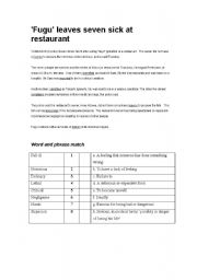 English worksheet: Pufferfish poisoning