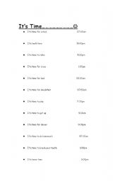 English Worksheet: Daily Routine