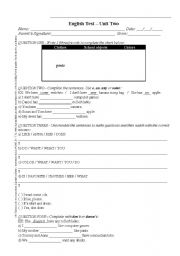 English worksheet: Test for young students...