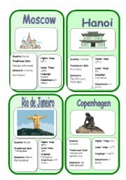 English Worksheet: Cities and countries_GAME SET 7/8