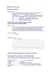 English Worksheet: present continuos