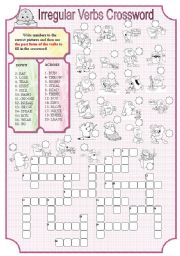 English Worksheet: Irregular verbs crossword 1