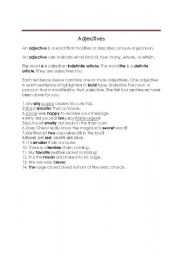 English worksheet: Adjectives