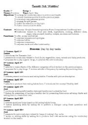 English worksheet: Thematic Unit Nutrition