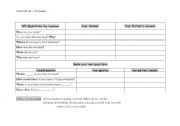 English Worksheet: WH-questions Bingo