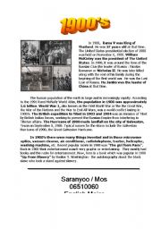 English Worksheet: 1900s